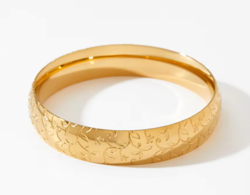 Vine Bangle – 18K Gold-Plated Stainless Steel