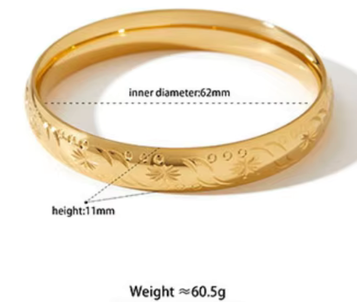 Vine Bangle – 18K Gold-Plated Stainless Steel